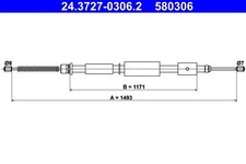 ATE HANDBREMSSEIL HINTEN RECHTS passend für CITROËN ZX PEUGEOT 306 | 24.3727-030
