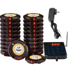 20+1 Pagers Restaurant Pager System Wireless Food Service 24h Standby Time