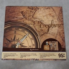 Recollections Explore 12x12 Scrapbook Album Kit 95 Pcs Post Bound 20 Pages New