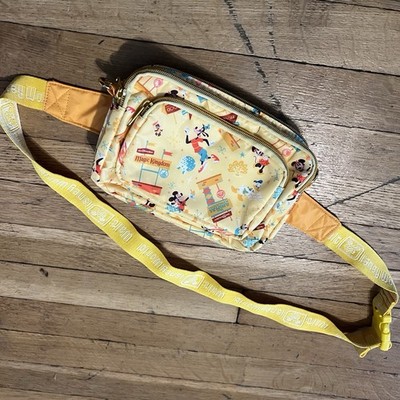 DISNEY PARKS Crossbody Belt Bag Yellow Walt Disney World Women Fanny Pack Belt