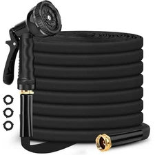 Garden Hose Non-Expanding 100ft Flexible Garden Hose W/ 10 Function Hose Nozzle