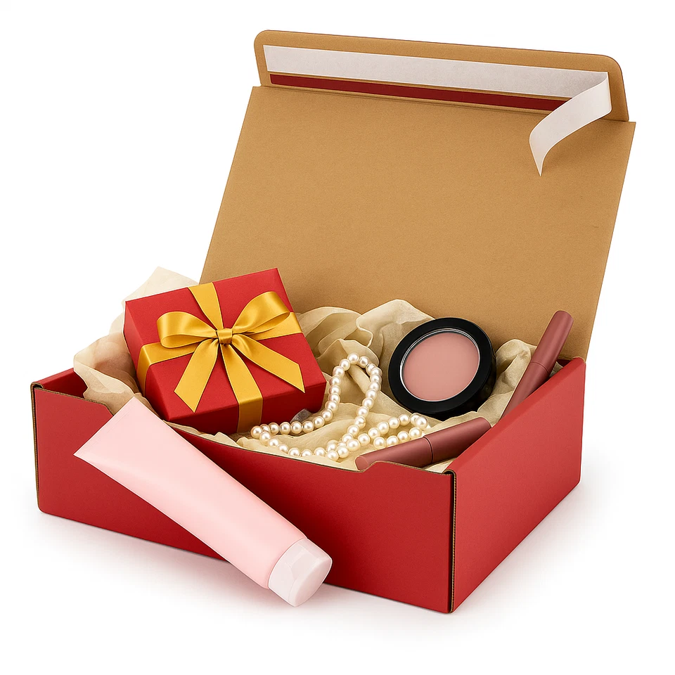 25 Red Shipping Boxes 10x8x4 | Self-Seal Folding Mailers – No Tape Needed - Image 3 of 4