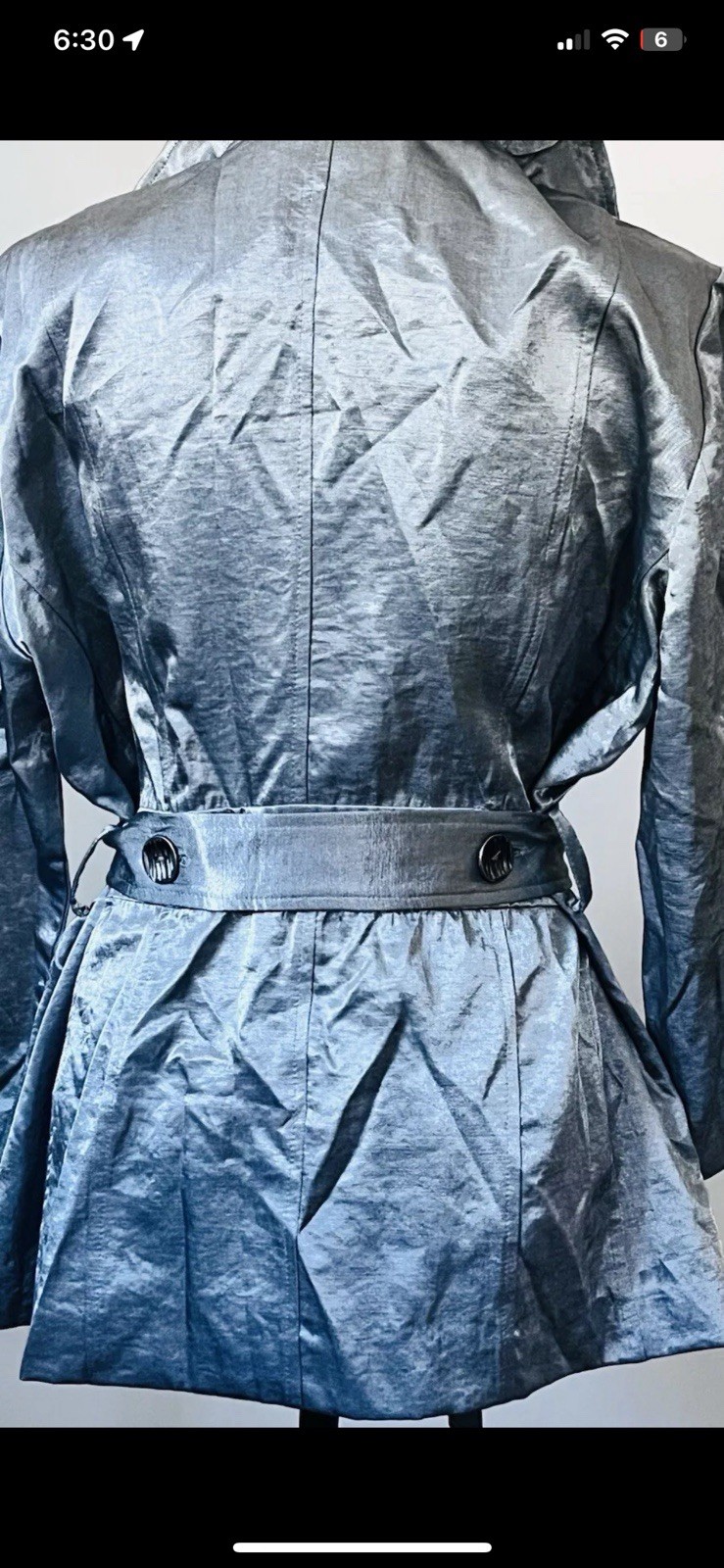 Ruby Rd Silver Ruffle Collar Button Front Jacket … - image 4