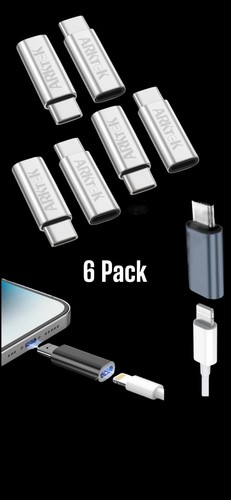 iOS Light-ning (Female) to USB Type C (Male) Charge Adapter - ARKTEK 6 Pack - Photo 2 sur 5
