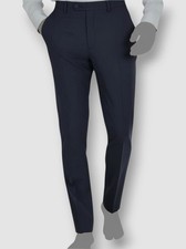  175 Bar III Men's Blue Solid Slim-Fit Wool Dress Pants Size 32W 34L