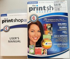 Print Shop Deluxe v22 4 CD Set Box Manual Version 22 Windows XP/2000 Complete VG