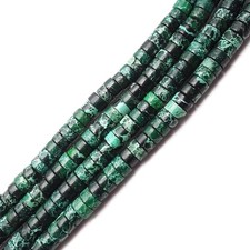 Dark Green Sea Sediment Jasper Heishi Disc Beads Size 2x4mm 15.5'' per Strand