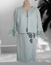 Vintage Bodyflirt 50s Style Dress and Jacket Cut Out Detail Very Marilyn S Blue
