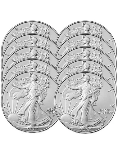 Lot of 10 - 2026 $1 American Silver Eagle 1 oz BU
