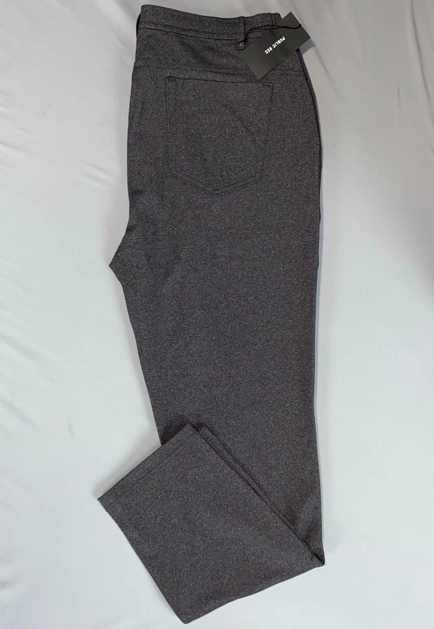 Public Rec Gamechanger Knit Chino Pants in Heather Charcoal. Men's Tag 40X36 NWT
