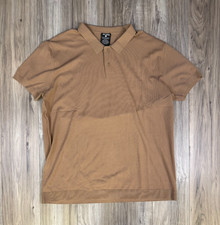 True Classic Knit Polo Shirt 129-1090 Brown Short Sleeve Casual Mens Size XL NEW