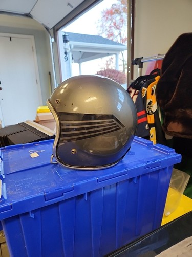 Vintage Arthur Fulmer AF40 Motorcycle Helmet 70s Black XL As Is - 第 1/9 張圖片