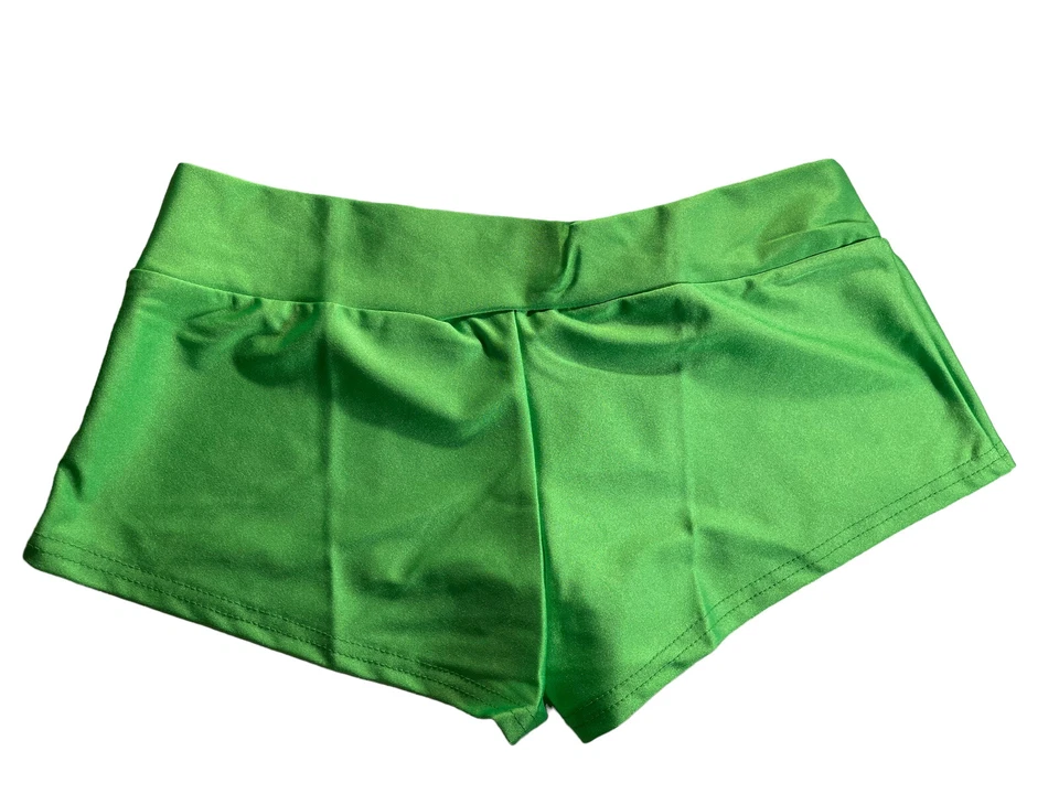 Booty Boy 短裤 Hot Rocker 绿色 1980 年代万圣节成人服装配件新品 — 第 3/4 张图片