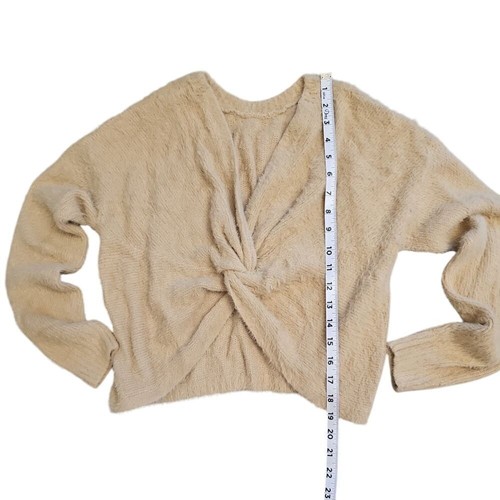 Hollister Cozy Twist-Front Cropped Sweater in Beige Women's XS - Picture 8 of 10