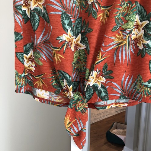 Naif Darker Orange Floral Knit Top ~ Sleeveless ~ Size Large - Picture 3 of 3