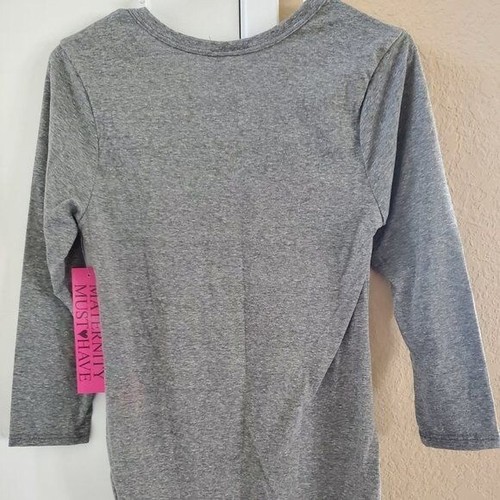 Top premaman grigio con ruches Violet & Ruby taglia small manica 3/4 nuovo con etichetta - Foto 7 di 7