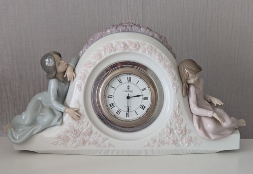 Lladro Figurine "Two Sisters Clock" #5776 Boxed Working Perfectly - Picture 3 of 8