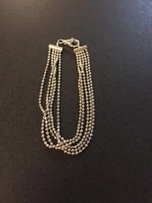 Sterling Silver 925 5 Strands Bracelet Signed “ AHM