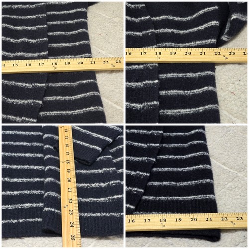 Vince Womens Black Striped Cardigan Wool Blend Long Sleeve Open Front Size L - Picture 8 of 10