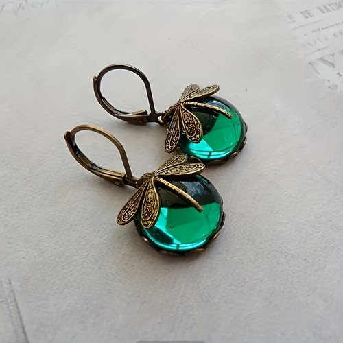 Earrings Women Vintage Boho Dragonfly Purple Crystal Dangle Jewelry Gift Fashion - Picture 8 of 12