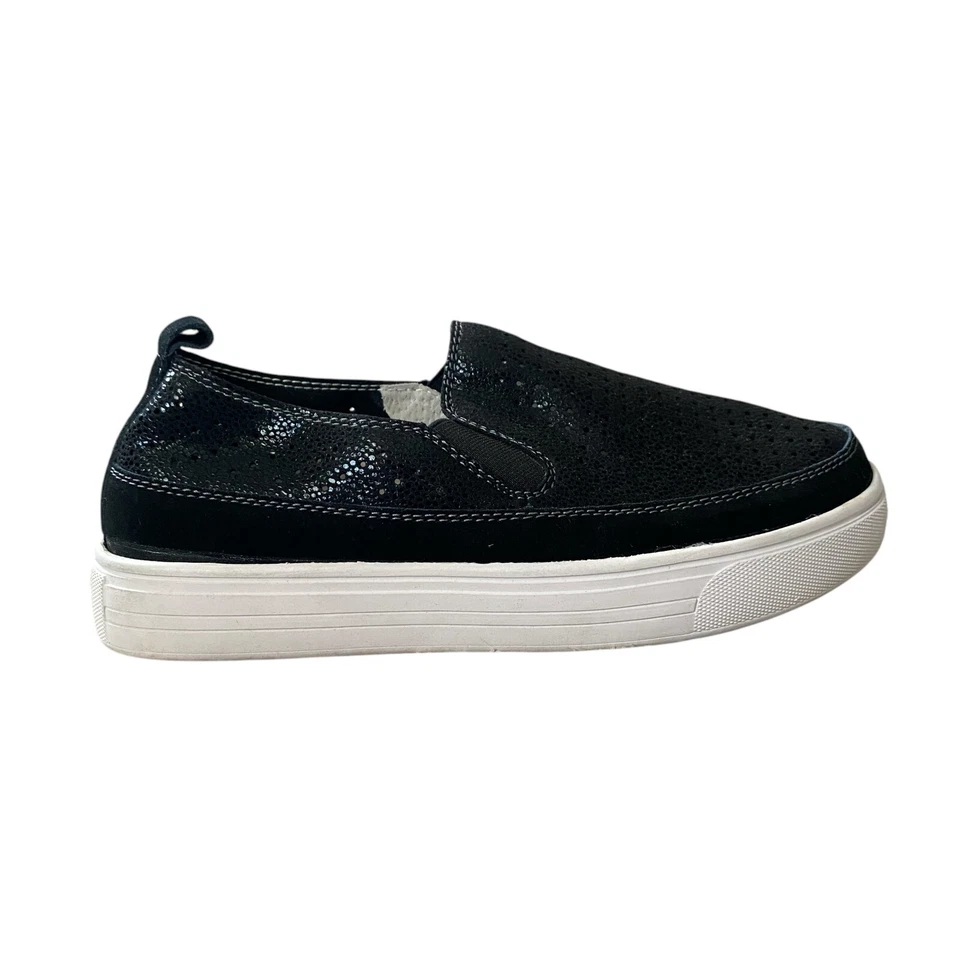 BM Bernie Mev Mujer Negro Con Blanco Suelas de Goma Zapatos Sin Cordones Informales 8-8.5 Foto 2 de 4