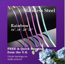 1-10pc Stainless Steel Flat Herringbone Necklace Rainbow Wholesale Bulk Lots