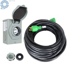Generator Extension Power Cord 25Ft L14-30 30 Amp Power Inlet Box