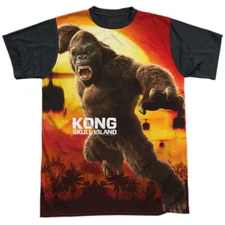 Kong Skull Island Kong Attacks Adult Costume T Shirt (Black Back), S-3XL