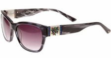 Ed Hardy Sunglasses Black Rose Grey Horn with Case and Box