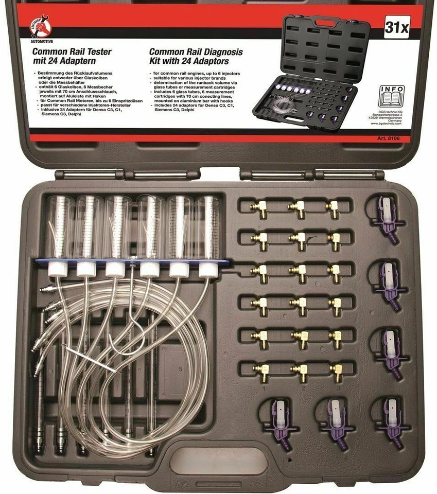 Kraftmann Common Rail Tester mit 24 Adaptern