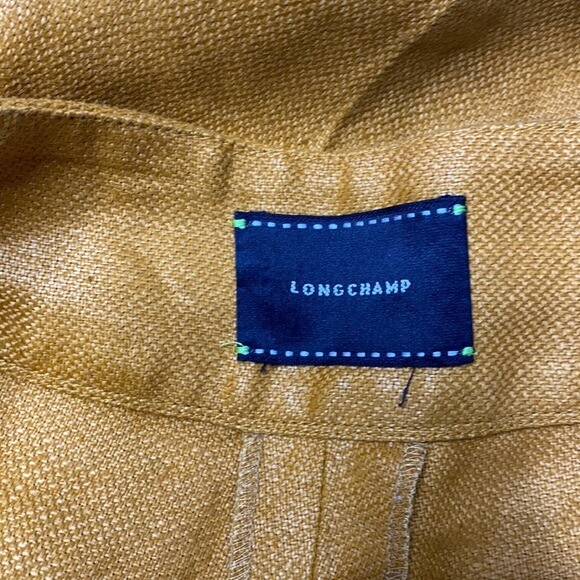 Longchamp Mustard Yellow Linen Capri Pants Small 26x15 Gem