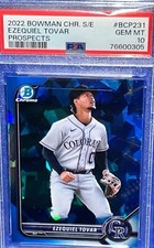 💎EZEQUIEL TOVAR💎BCP-231 2022 Bowman Chrome Sapphire Ed. PSA 10