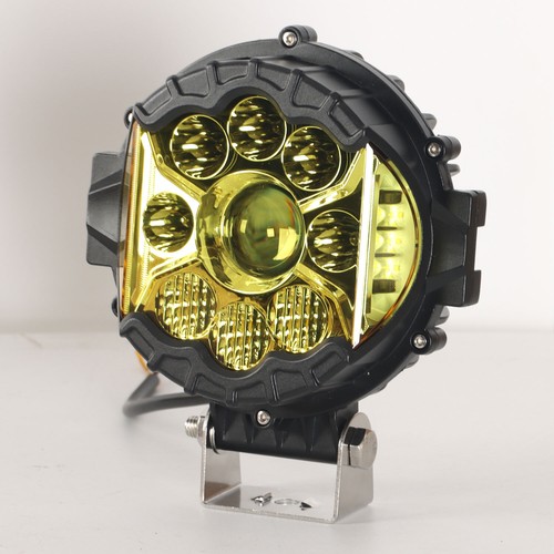 6x Round 7" LED Work Light Bar Amber Fog Pods For Jeep Wrangler JK TJ CJ7 J10 JT - Foto 9 di 10