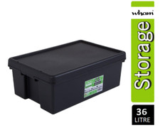 Image of Wham Bam Super Strong Recycled Black Heavy Duty Storage Box 36 Litre