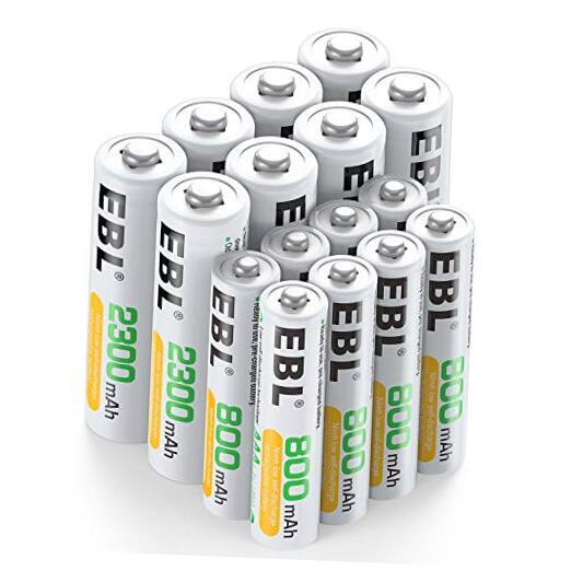 16 Sets AA AAA Batteries Combo with 8PCS AA 2300mAh & 8-Pack AAA 800mAh-image