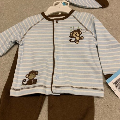 Little Me Infant Take Me Home Monkey Outfit 6 mos - Picture 2 of 7