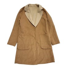 Sisley Beige Vintage Y2k Button Coat Uk Women's Size 12/14