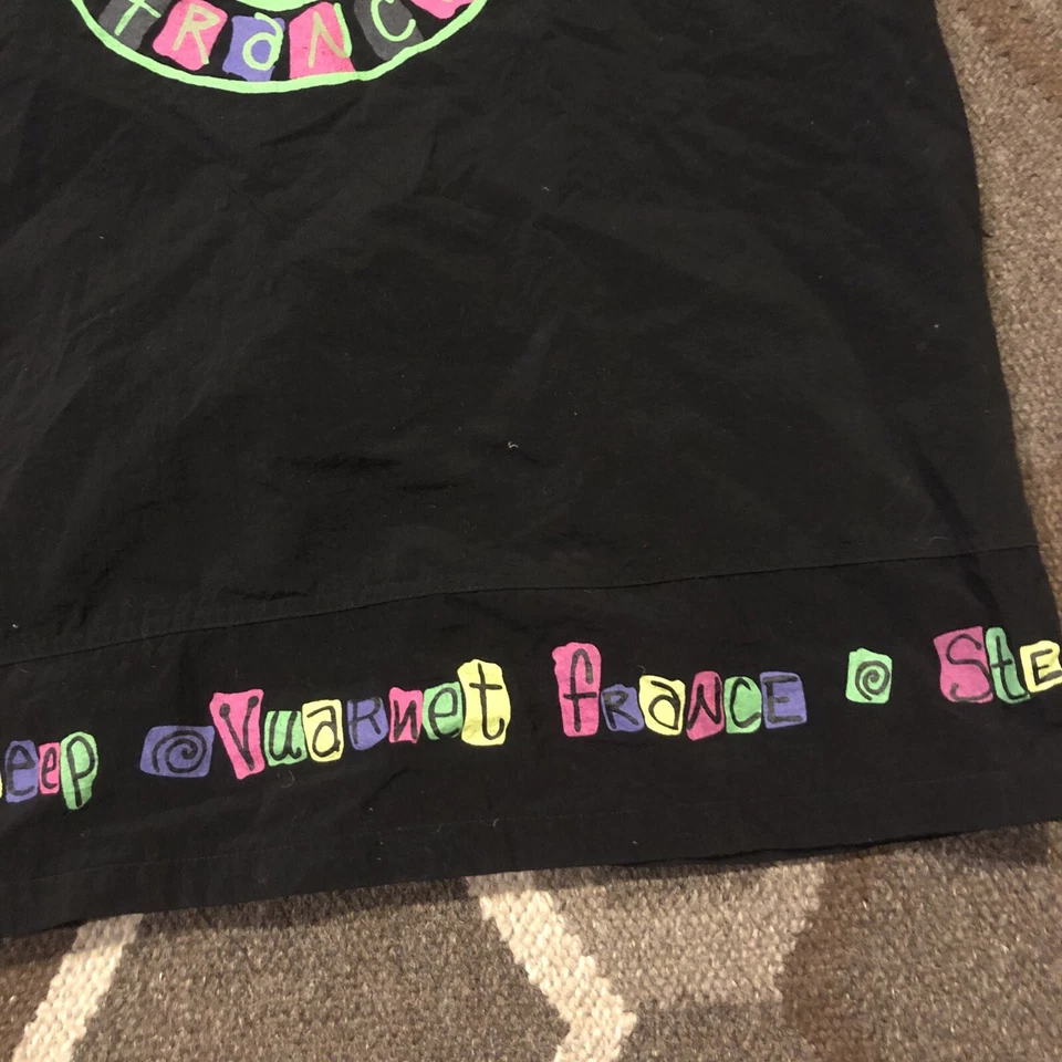 RARO VUARNET Francia Cremallera Completa Capucha Cortavientos De Colección Años 80 90 Negro DE GRAN TAMAÑO Grande Foto 3 de 4