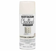 Rust-Oleum 302596 Chalked Spray Paint, 12 oz, Chiffon Cream/Off White