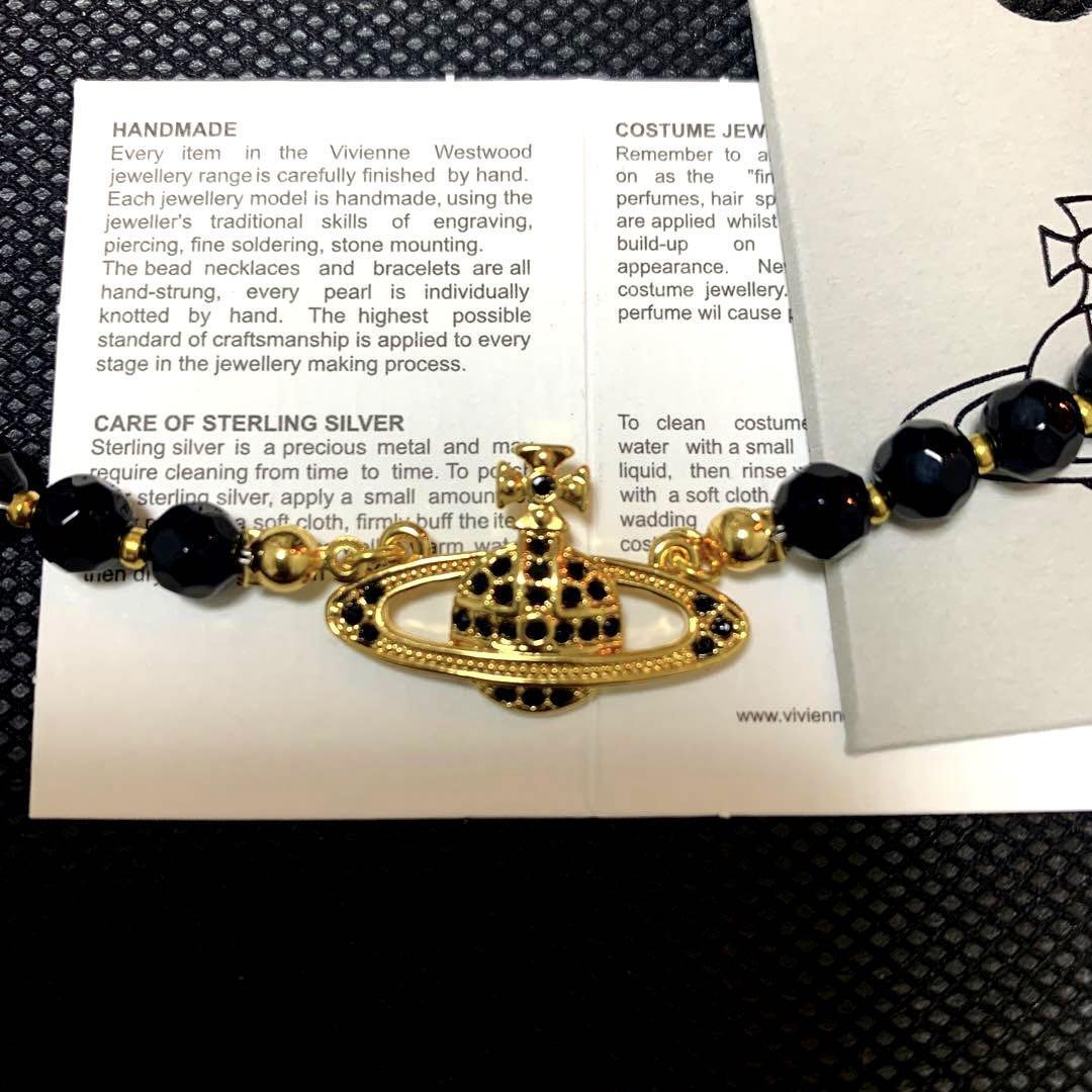 Vivienne Westwood Choker Necklace Black/Gold IN BOX [EJ0171