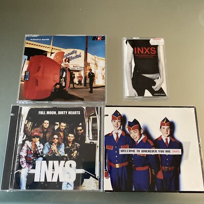 INXS 4 LOT CD CASSETTE: Strangest Party, IMPORT Elegantly Wasted, SEALED Moon