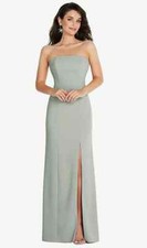 Thread TH089....Strapless Scoop Back Maxi Dress with Front Slit..Willow..Size L