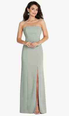 Thread TH089..Strapless Scoop Back Maxi Dress with Front Slit..Willow..Size XXS