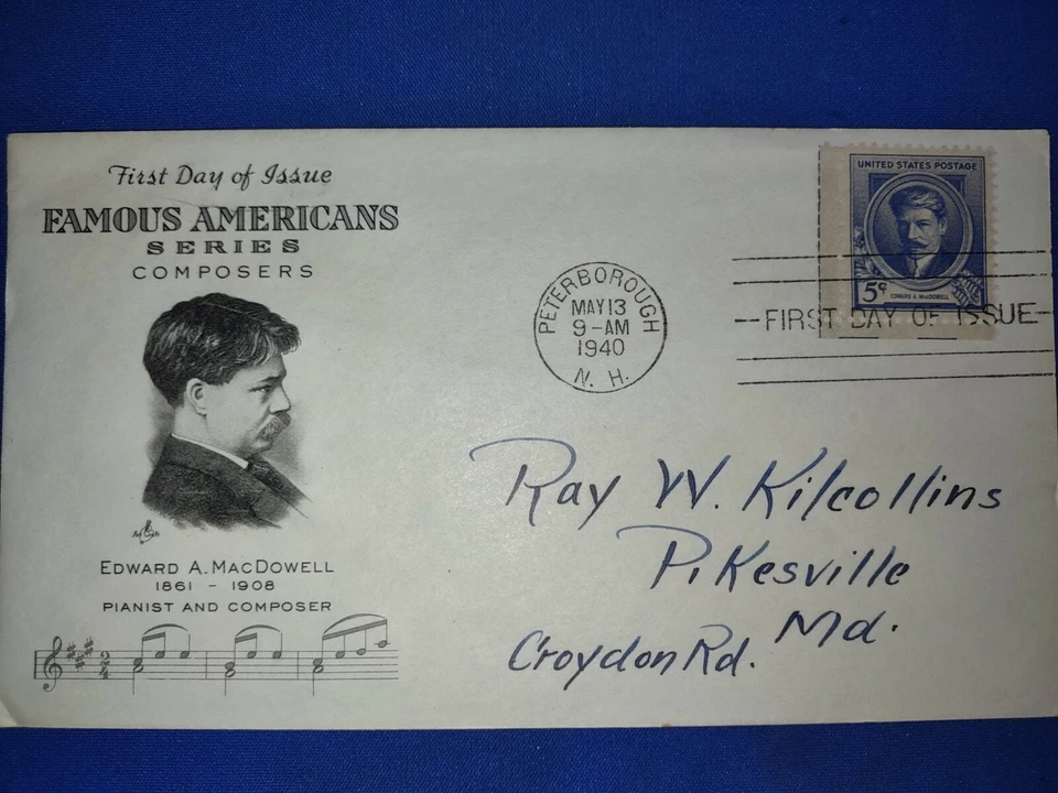 First Day Cover 1940 5 C.Stamp Edward A. Mcdowell  - Image 2 of 2