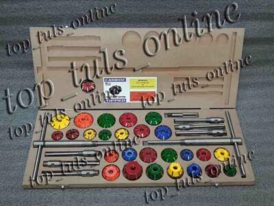 43x VALVE SEAT CUTTER SET CARBIDE TIPPED SMALL & BIG BLOCK HEADS FORD,CHEVY,HEMI