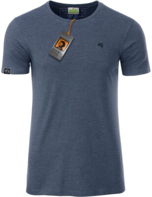 JAN 8008 Bio Baumwolle Basic T-Shirt COMPANIEER Denim Blau Heather Organic  ...