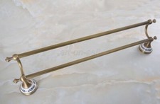 Antique Brass Wall Mount Bathroom Double Towel Bars Wall Mounted Towel Rack