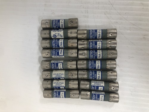 10 Fusibles Bussmann Fusetron FNA-1/2 - 1/2 Ampère, 250 Volts, Double élément, Pour Circuits AC (lot)
