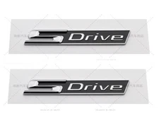 2pcs Chrome ABS S-Drive Rear Emblem Badge Sticker For BMW XDrive TRUNK FENDER