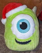 Squishmallow 8  Disney Monsters Inc Mike Wazowski Christmas Plush with Santa Hat